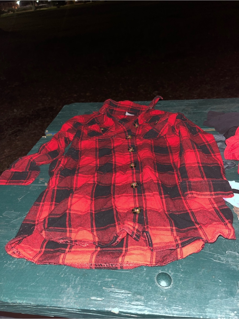 wonder nation Red and Black Plaid Button-Down Shirt